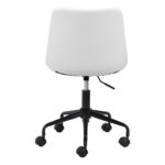 35.2-Inch White and Black Adjustable Faux Leather Office Chair 11 35.2-Inch White and Black Adjustable Faux Leather Office Chair