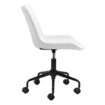 35.2-Inch White and Black Adjustable Faux Leather Office Chair 12 35.2-Inch White and Black Adjustable Faux Leather Office Chair