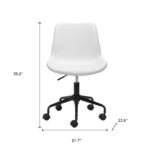 35.2-Inch White and Black Adjustable Faux Leather Office Chair 14 35.2-Inch White and Black Adjustable Faux Leather Office Chair