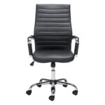 24 Inch Black Faux Leather Swivel Office Chair with Arms 10 24 Inch Black Faux Leather Swivel Office Chair with Arms