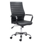 24 Inch Black Faux Leather Swivel Office Chair with Arms 12 24 Inch Black Faux Leather Swivel Office Chair with Arms