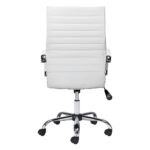 24.2-Inch Wide White and Silver Faux Leather Swivel Chair 13 24.2-Inch Wide White and Silver Faux Leather Swivel Chair