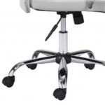 24.2-Inch Wide White and Silver Faux Leather Swivel Chair 15 24.2-Inch Wide White and Silver Faux Leather Swivel Chair