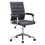 26 Inch Black and Silver Adjustable Faux Leather Office Chair 12 26 Inch Black and Silver Adjustable Faux Leather Office Chair
