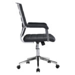 26 Inch Black and Silver Adjustable Faux Leather Office Chair 13 26 Inch Black and Silver Adjustable Faux Leather Office Chair