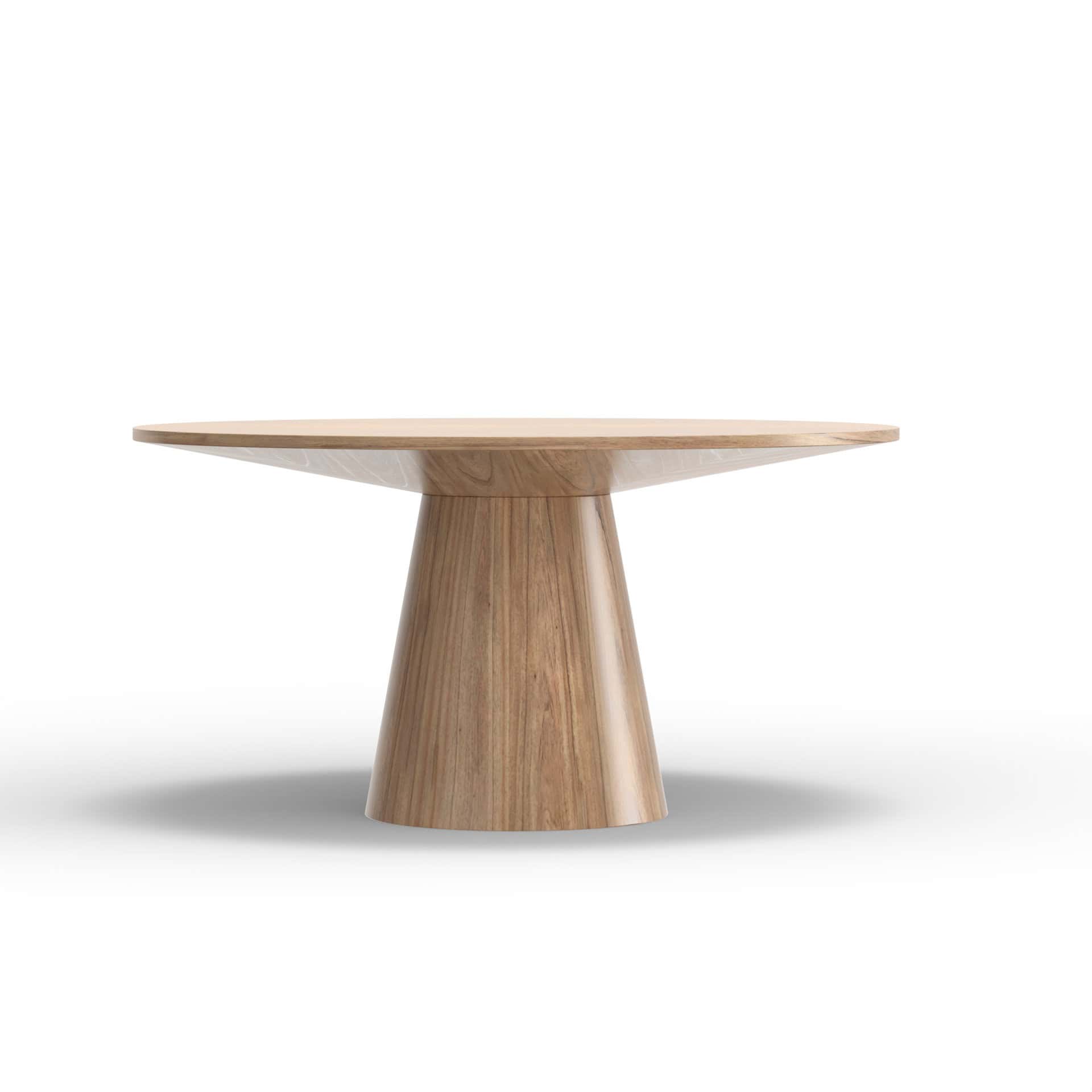 Modern Round Dining Table Natural Solid Rubberwood Mindi Veneer 6 Modern Round Dining Table Natural Solid Rubberwood Mindi Veneer
