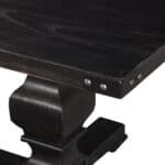 Vintage Black Rubberwood Trestle Dining Table Traditional Style