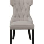 Light Grey Upholstered Side Chairs with Black Legs (Set of 2)