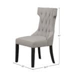 Light Grey Upholstered Side Chairs with Black Legs (Set of 2)