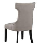 Light Grey Upholstered Side Chairs with Black Legs (Set of 2)