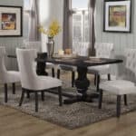Light Grey Upholstered Side Chairs with Black Legs (Set of 2)