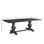 Traditional Charcoal Trestle Dining Table Rubberwood and Mindy Veneer