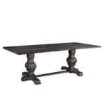 Traditional Charcoal Trestle Dining Table Rubberwood and Mindy Veneer