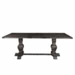 Traditional Charcoal Trestle Dining Table Rubberwood and Mindy Veneer