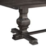 Traditional Charcoal Trestle Dining Table Rubberwood and Mindy Veneer