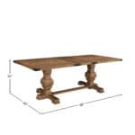 Natural Rubberwood and Mindy Veneer Traditional Trestle Dining Table