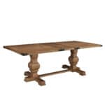 Natural Rubberwood and Mindy Veneer Traditional Trestle Dining Table