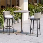 Outdoor-Ready Bar Table with Weather-Resistant Frame and Rubber Feet