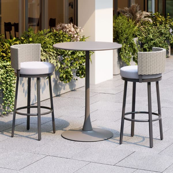 Outdoor-Ready Bar Table with Weather-Resistant Frame and Rubber Feet