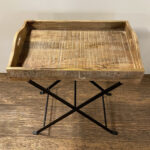 Modern Farmhouse Folding Tray Table with Removable Top
