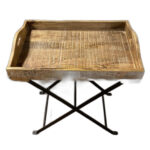 Modern Farmhouse Folding Tray Table with Removable Top
