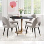 Black and Gold Round Marble Dining Table for 4 13 Black and Gold Round Marble Dining Table for 4