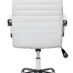 White Faux Leather Office Chair with Adjustable Height and Swivel Base 13 White Faux Leather Office Chair with Adjustable Height and Swivel Base