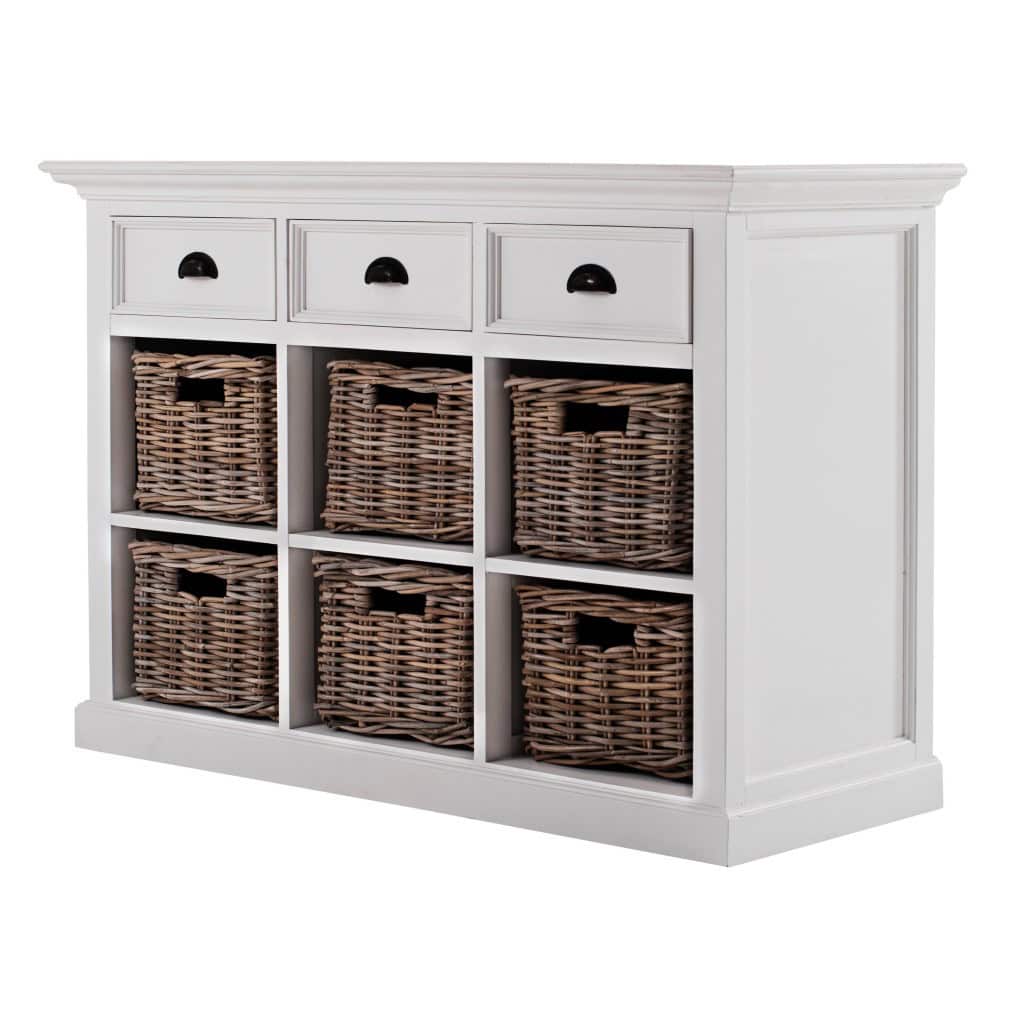 Modern Farmhouse Buffet Server With Storage Baskets (Set of 1) 2 Modern Farmhouse Buffet Server With Storage Baskets (Set of 1) - Image 2