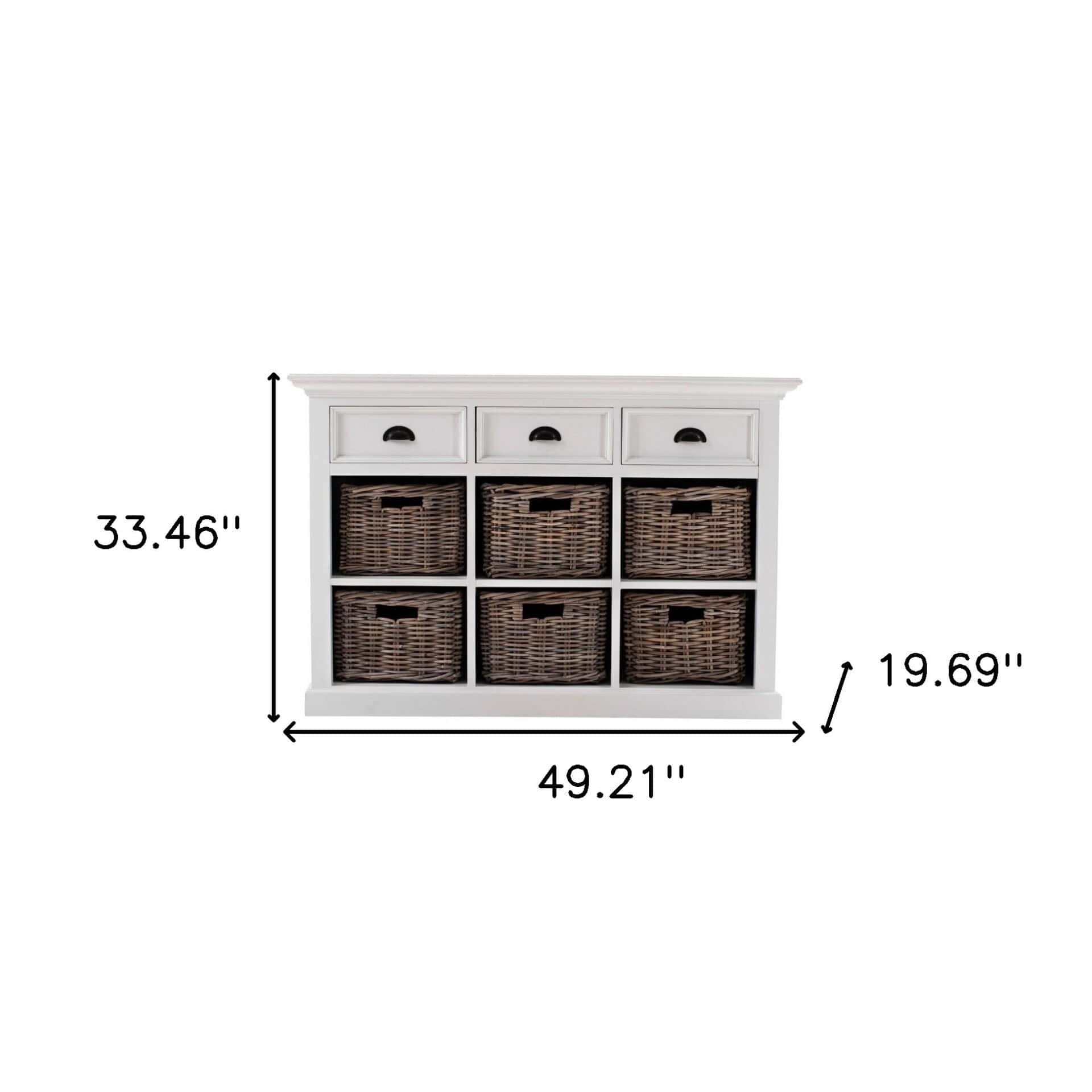 Modern Farmhouse Buffet Server With Storage Baskets (Set of 1) 9 Modern Farmhouse Buffet Server With Storage Baskets (Set of 1) - Image 9