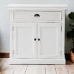 White Modern Farmhouse Accent Cabinet with Two Doors and Drawer 11 White Modern Farmhouse Accent Cabinet with Two Doors and Drawer