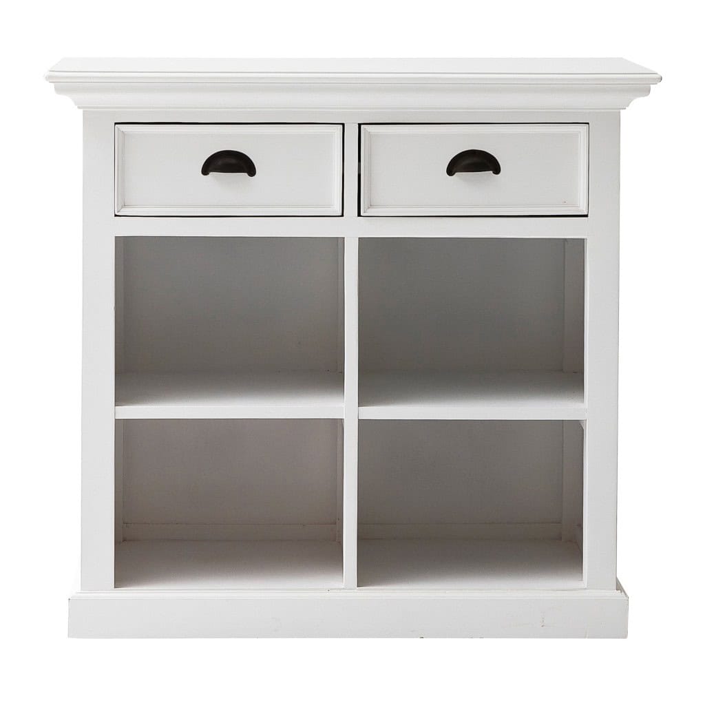 Coastal White Sideboard with Drawers and Rattan Baskets (Set of 1) 1 Coastal White Sideboard with Drawers and Rattan Baskets (Set of 1)