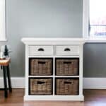 Coastal White Sideboard with Drawers and Rattan Baskets (Set of 1) 14 Coastal White Sideboard with Drawers and Rattan Baskets (Set of 1)