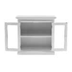 White Wood Glass Door Accent Cabinet with Shelf Storage