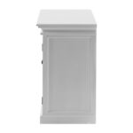 White Wood Glass Door Accent Cabinet with Shelf Storage