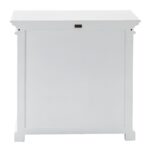 White Wood Glass Door Accent Cabinet with Shelf Storage