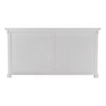 Modern White Glass Door Buffet Server with Storage Shelves