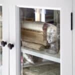 Modern White Glass Door Buffet Server with Storage Shelves