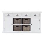 White Solid Wood Sideboard with Four Drawers and Two Doors 11 White Solid Wood Sideboard with Four Drawers and Two Doors