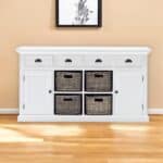 White Solid Wood Sideboard with Four Drawers and Two Doors 10 White Solid Wood Sideboard with Four Drawers and Two Doors