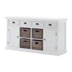 White Solid Wood Sideboard with Four Drawers and Two Doors 12 White Solid Wood Sideboard with Four Drawers and Two Doors