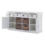 White Solid Wood Sideboard with Four Drawers and Two Doors 13 White Solid Wood Sideboard with Four Drawers and Two Doors