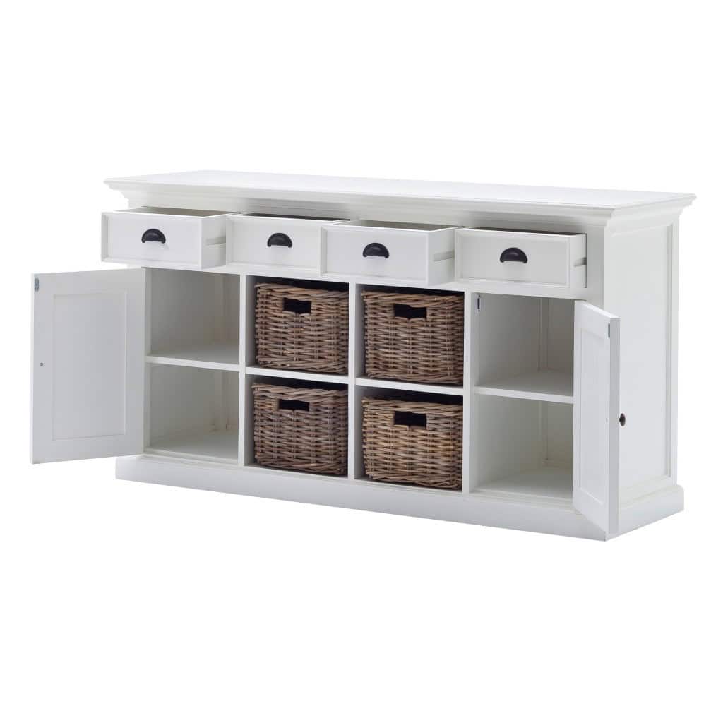 White Solid Wood Sideboard with Four Drawers and Two Doors 4 White Solid Wood Sideboard with Four Drawers and Two Doors - Image 4