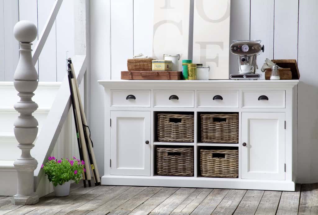 White Solid Wood Sideboard with Four Drawers and Two Doors 9 White Solid Wood Sideboard with Four Drawers and Two Doors - Image 9