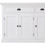 White Solid Wood Sideboard with Three Drawers and Five Doors