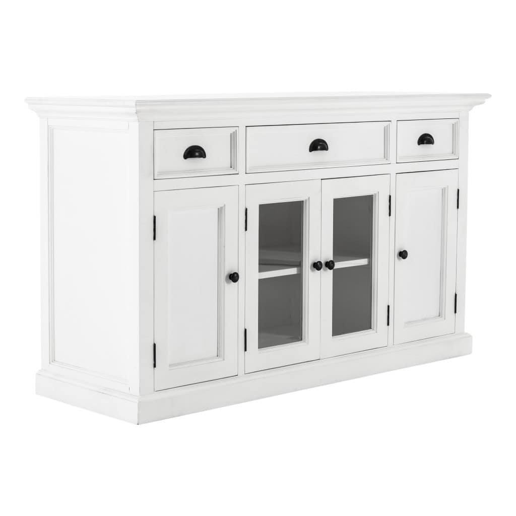 White Glass Door Accent Cabinet With Drawers and Shelving 2 White Glass Door Accent Cabinet With Drawers and Shelving - Image 2