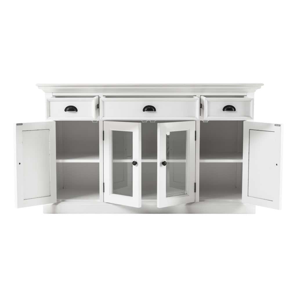 White Glass Door Accent Cabinet With Drawers and Shelving 3 White Glass Door Accent Cabinet With Drawers and Shelving - Image 3