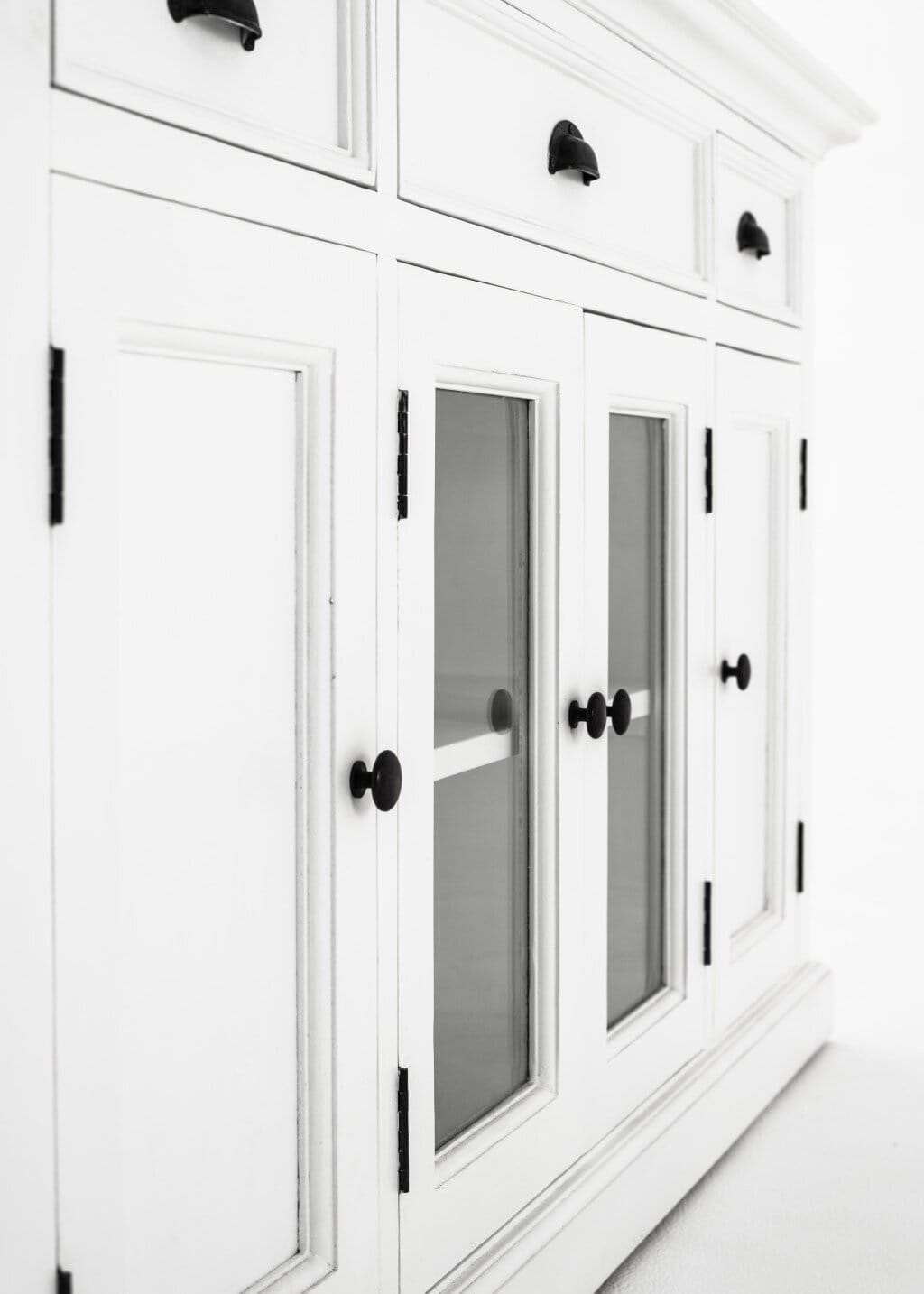 White Glass Door Accent Cabinet With Drawers and Shelving 7 White Glass Door Accent Cabinet With Drawers and Shelving - Image 7