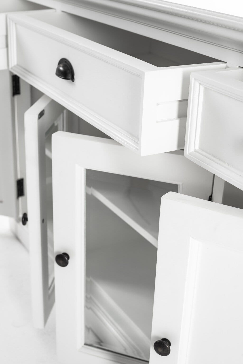 White Glass Door Accent Cabinet With Drawers and Shelving 6 White Glass Door Accent Cabinet With Drawers and Shelving - Image 6