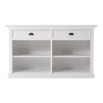White Wood Buffet Table with Drawers and Open Storage 11 White Wood Buffet Table with Drawers and Open Storage