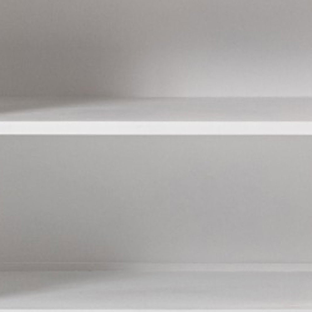 White Wood Buffet Table with Drawers and Open Storage 7 White Wood Buffet Table with Drawers and Open Storage - Image 7